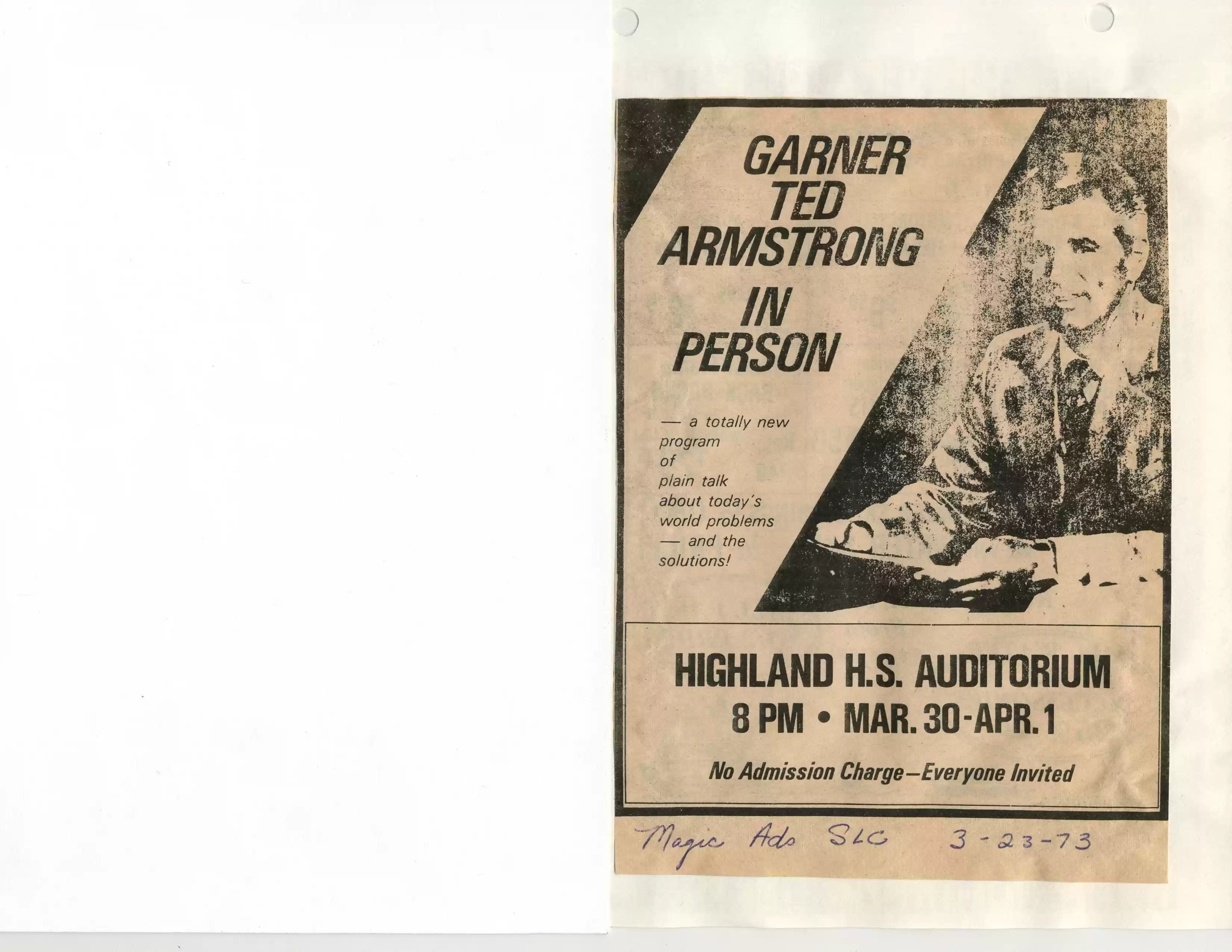 Magic Ads, Salt Lake City, UT, 3-23-73